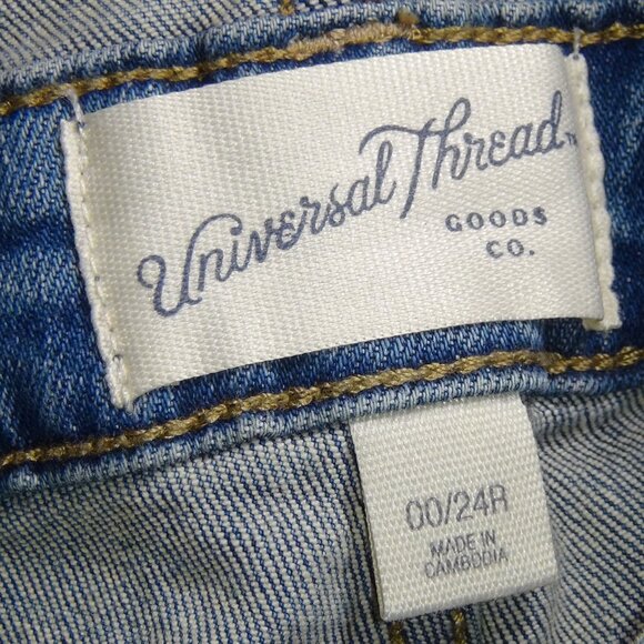 Universal Thread Women's Denim Overalls Sleeveless Skinny Med Wash Size 00 / 24R - Picture 10 of 14